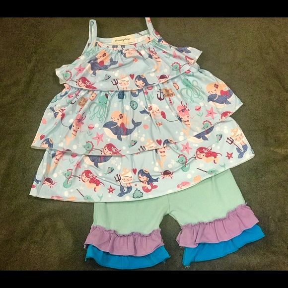 NWT Mermaid Boutique Short Set Tunic - Picture 2 of 5